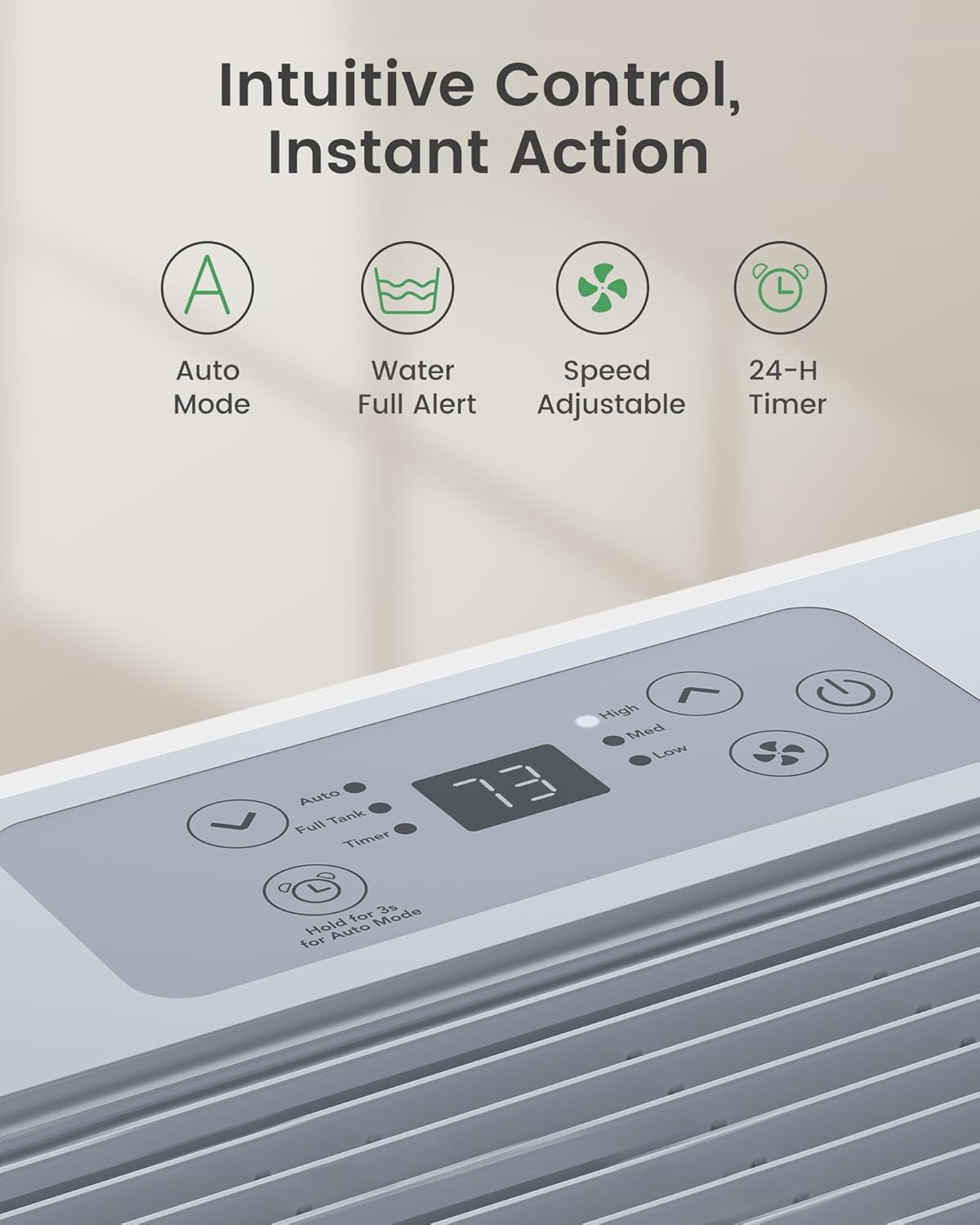 Waykar 5000 Sq.Ft 2025 Energy Star Dehumidifier for Home, Basement, Bedroom, Bathroom, Max 80 Pint/D(Standard 63 Pint/D) with Drain Hose&Water Tank, Ultra Quiet(40 dB), Intelligent Humidity Adjustment