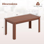 Giantex Dining Table for 4-6, 63" L Large Farmhouse Kitchen Table, Wooden Rectangular Dinner Table for Living Dining Room, Home Office, Dinette, 330LBS Capacity, Walnut