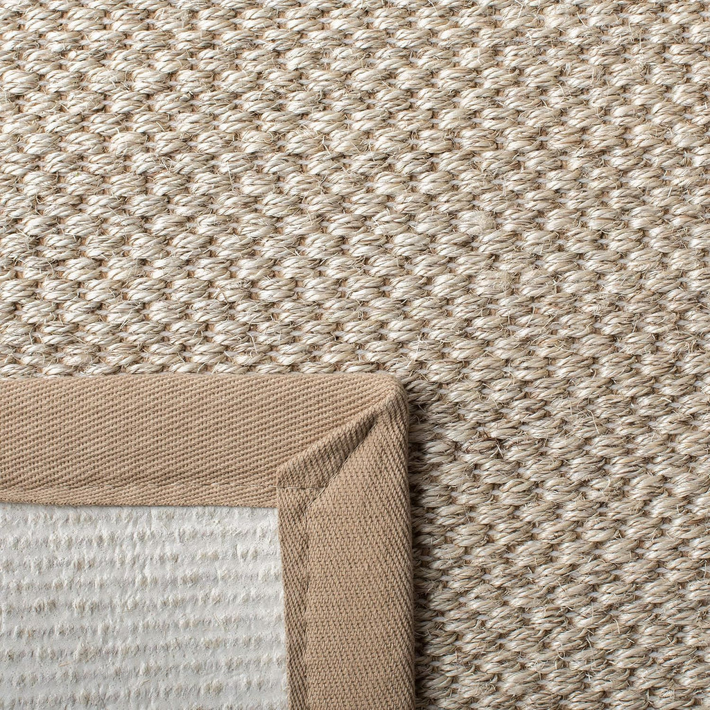 SAFAVIEH Area Rug 9x12 - Natural Fiber Collection - Large - Marble & Linen Color, Sisal, Woven Design with Border (NF143B)