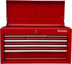 Workington Portable Metal Tool Chest with 6 Drawers, 24" 6-Drawer Tool Chest Cabinet with Ball Bearing Drawer Slides, Steel Tool Storage Box Organizer 4005 Red