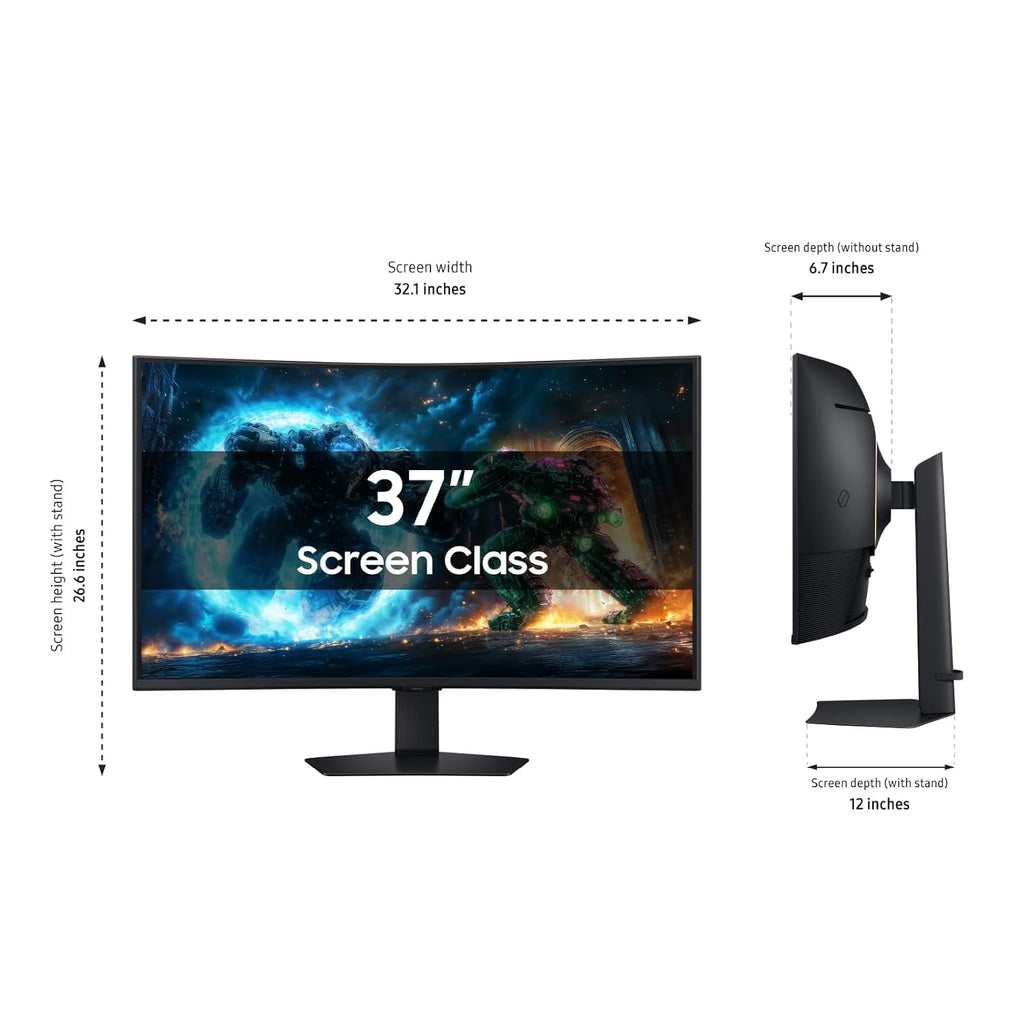 Samsung 37” Odyssey G7 (G75F) 4K UHD Resolution  165Hz  Curved Gaming Monitor  1ms Response Time (GtG)  VESA DisplayHDR™ 600  AMD FreeSync™ Premium Pro  LS37FG75DENXZA  2025