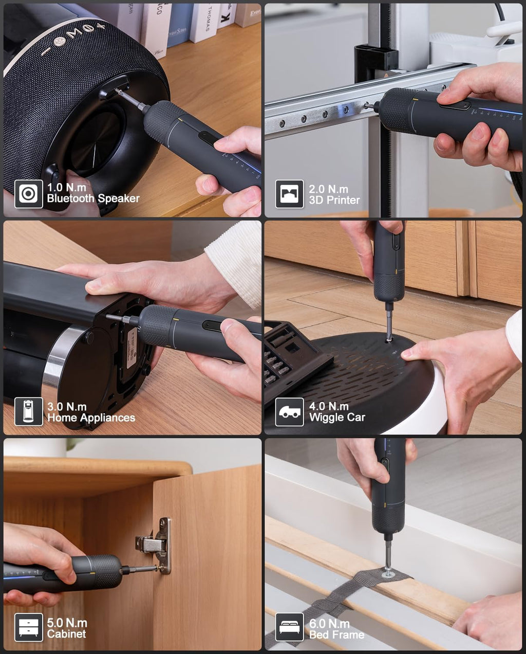 Fanttik S2 Pro Electric Screwdriver, Cordless Screwdriver Set, 7 Torque Settings, 0.5 to 6N.m, 20 Magnetic Bits, 1/4''Hex Shank, with 90° Angle Adapter, for Furniture, Household Repairs