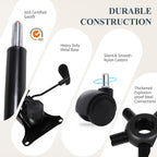 Flysky Ergonomic Home Office Desk Chair Set of 8 - Lumbar Back Support, Breathable Mesh Swivel Computer Task Chair with Wheels and Flip-up Arms, Height Adjustable, Black