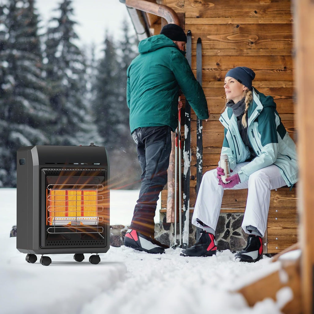 Propane Heater Outdoor Portable 6000 To 18000 BTU Propane Gas Heater Cordless 3 Settings for Patio  With Tip-Over Protection Ultra Quiet Heat Up To 450 Sq.Ft