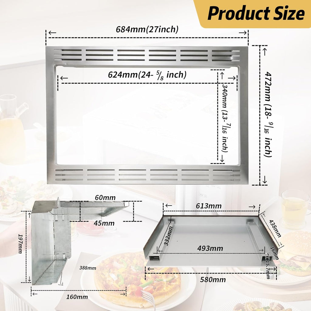NN-TK922SS 27-Inch Microwave Oven Trim Kit, 27-Inch Stainless Steel Microwave Oven Trim Kit for 2.2 Cu Ft Built-in Microwave Oven, Microwave Oven Trim Kit