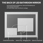 Koonmi 60"x36" LED Mirror for Bathroom, 90CRI Anti-Fog Vanity Mirror with Front and Backlight, Shatter-Proof Wall Mirror with Light, Easy Install Lighted Mirror for Modern Bathroom (IP65)