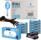 CLEAN SPACE PROJECT Black Nitrile Cooking Gloves, Heavy Duty 5.5 Mil, Disposable Food Grade, Latex Free Powder Free