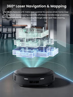 Lefant LiDAR Robot Vacuum and Mop, 18000Pa Suction, PSD 2.0 Obstacle Avoidance, All-in-One Robot Vacuum 120 Day Self-Emptying, Self Cleaning Roller Mop, Auto Drying, Supports 2.4G/5G WiFi, M5 Pro