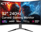 KTC 32 Inch 240Hz Curved Gaming Monitor  2K 1440P Computer PC Monitor with 1000R 1ms Frameless  Adaptive Sync 122% sRGB  HDMI  DisplayPort  Tilt Adjustable  H32S25E