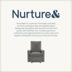 Nurture& Montauk Power Glider Recliner – Premium Nursery Recliner Chair with USB‑A/C, Adjustable Headrest & Gentle Glide, Stain‑Resistant Upholstery, Comfortable & Space‑Smart, Gray