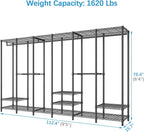 VIPEK V60 Extra Large Portable Closet Rack Heavy Duty Clothing Rack for Hanging Clothes Freestanding Wardrobe, Metal Closet for Bedroom Storage and Organizer, Load 1620lbs, Black