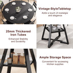 Jocoevol 51'' Round Dining Table,Kitchen Dining Room Circle Dinner Pedestal Table,Space Saving Wood Kitchen & Dining Room Furniture (Black, 51In)