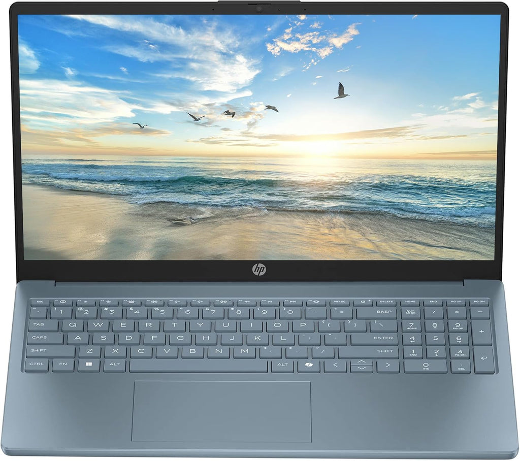 HP 15.6" Business Laptop with Microsoft Office 365  16GB RAM 128GB UFS  Quad-Cores Intel Processor  Windows 11  PLUSERA Earphones & 8-in-1 Hub Included  Moonlight Blue