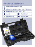 AMZCNC Hydraulic Knockout Hole Punch Driver Kit 1/2 to 2 inch Electrical Conduit Hole Cutter Set KO Tool Kit Metal Sheet Puncher (8TON(1/2"~2"))