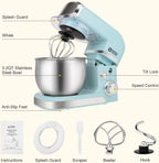 Kitchen in the box Stand Mixer,3.2Qt Small Electric Food Mixer,6 Speeds Portable Lightweight Kitchen Mixer for Daily Use with Egg Whisk,Dough Hook,Flat Beater