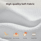 RECCI Cloud Upholstered Queen Bed Frame with Headboard, 5 Inch Foam Padded Platform, No Box Spring, Easy Assembly (Snow White)