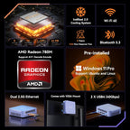 GEEKOM AX8 Max Mini PC with AMD Ryzen 7 8745HS Dual 2.5GbE Lan Port| 32GB DDR5(Upgradable) 1TB NVMe SSD(Expandable)| Radeon 780M USB4.0(40Gbps) Quad Display| Windows 11 Pro Gaming Office Video Editing