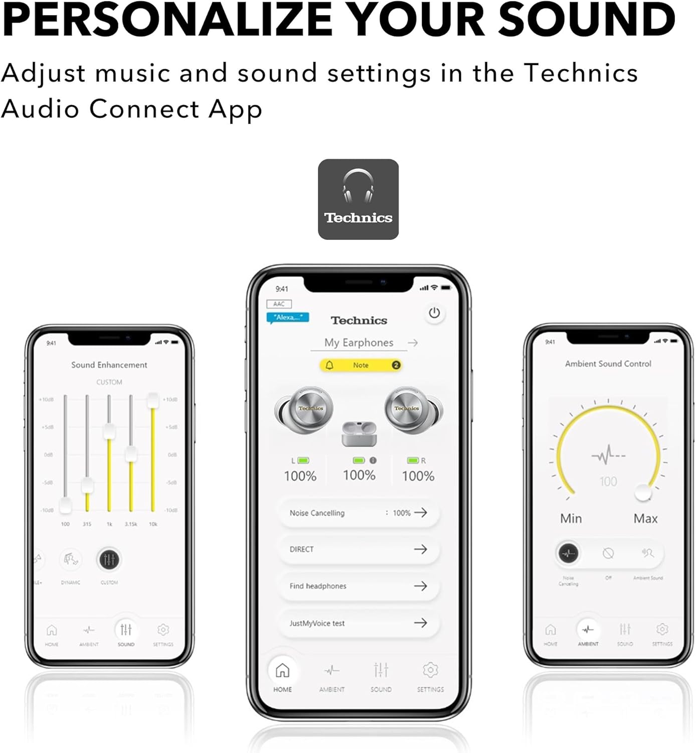 Technics Reference Class Hi-Fi Wireless Earbuds, Dolby Atmos with Head Tracking, Adaptive Noise Cancelling, 3 Device Multipoint, 10-hr Battery, Wireless Charging, Improved Fit - EAH-AZ100-S (Silver)