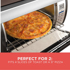 BLACK+DECKER SpaceMaker Under-Counter Toaster Oven, Digital Controls, Black/Stainless Steel, Fits 9测 Pizza, TROS1000D