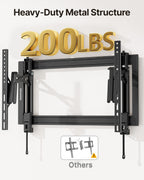 monTEK Heavy Duty Tilting TV Wall Mount Barckt for 37–90" TVs up to 200 lbs – Low Profile, Universal Fit, Tilt & Swivel Adjustment, 6.8" Extension, Fits 16"/18"/24" Studs, Max VESA 600x400mm