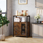Homeiju Bathroom Floor Storage Cabinet Organizer with 3 Removable Drawers and 1 Door, Industrial Floor Storage Cabinet for Kitchen, Living Room, Bathroom, Home Office