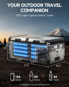 BODEGACOOLER 12 Volt Car Refrigerator, 79 Quart(75L) Portable Freezer Car Fridge Dual Zone With APP Control, -4℉-68℉ Electric Cooler, 12/24V DC and 100-240V AC, for Vehicles,Camping, RV, Outdoor