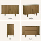 Sideboard Buffet Cabinet,46.85" Fluted Sideboard Storage Cabinet with Fluted Sliding Door,Modern Stand Console Cabinet for Kitchen & Living Room,Restaurant,Entryway(Brown)