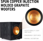 Klipsch Synergy Black Label Sub-100 10” Front-Firing Subwoofer with 150 Watts of continuous power  300 watts of Dynamic Power  and All-Digital Amplifier for Powerful Home Theater Bass