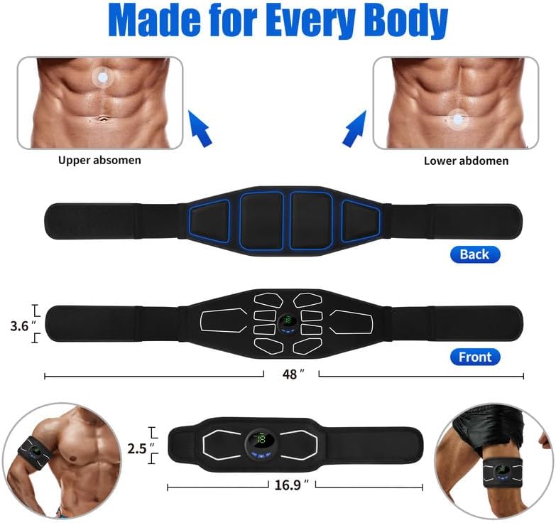 MarCoolTrip MZ Electronic Muscle Stimulator, Abs Stimulator Muscle Toner, Ab Machine Trainer for All Body, Fitness Strength Training Workout Equipment for Men and Women