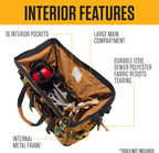 Carhartt Onsite Tool Bag, Durable Water-Resistant, Tool Storage Bag, Heavyweight w/Molded Base, 18-Inch, Carhartt Brown