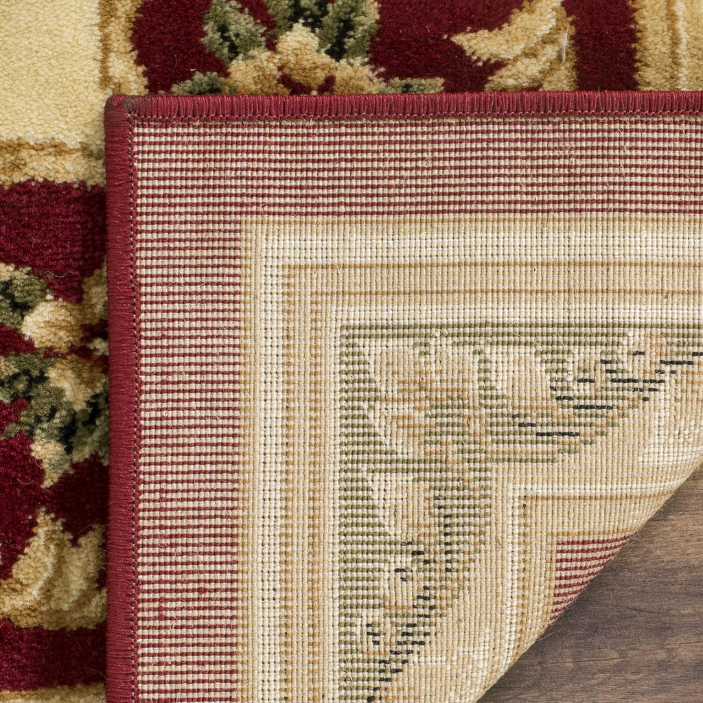 SAFAVIEH Lyndhurst Collection Area Rug - 9' x 12', Red & Ivory, Traditional European Medallion Design, Non-Shedding & Easy Care, Ideal for High Traffic Areas in Living Room, Bedroom (LNH218C)