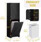 DWVO Tilt Out Laundry Hamper - 53" Tall Bathroom Storage Cabinet Laundry Cabinet with Adjustable Shelves and Clothes Basket, Laundry Hamper Shelf for Laundry Room Bathroom Organizer, Black