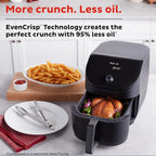 Instant Pot Vortex Slim XL 6QT Air Fryer that Crisps, Roasts, Reheats, Bakes, Broils & is Quiet, Space Saving, Nonstick, Dishwasher-Safe, 100+ In-App Recipes, from the Makers of Instant Pot, Black