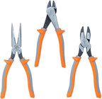 Klein Tools 9420R 1000V Insulated Plier Tool Set, Made in USA, with Long-Nose, Side-Cutting, and Diagonal Cutting Pliers, 3-Piece