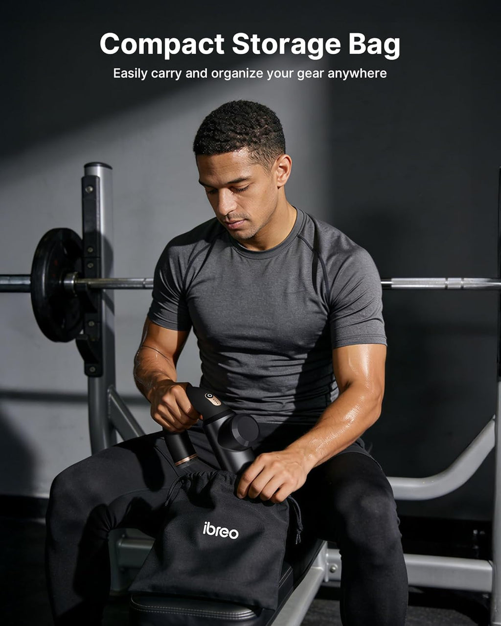 ibreo Surge Pro Deep Tissue Massage Gun with Heat, Percussion Muscle Massager for Pain Relief with 12mm Amplitude, 4 Speeds and 6 Massage Heads, Handheld Back and Neck Massager for Athletes Men Women
