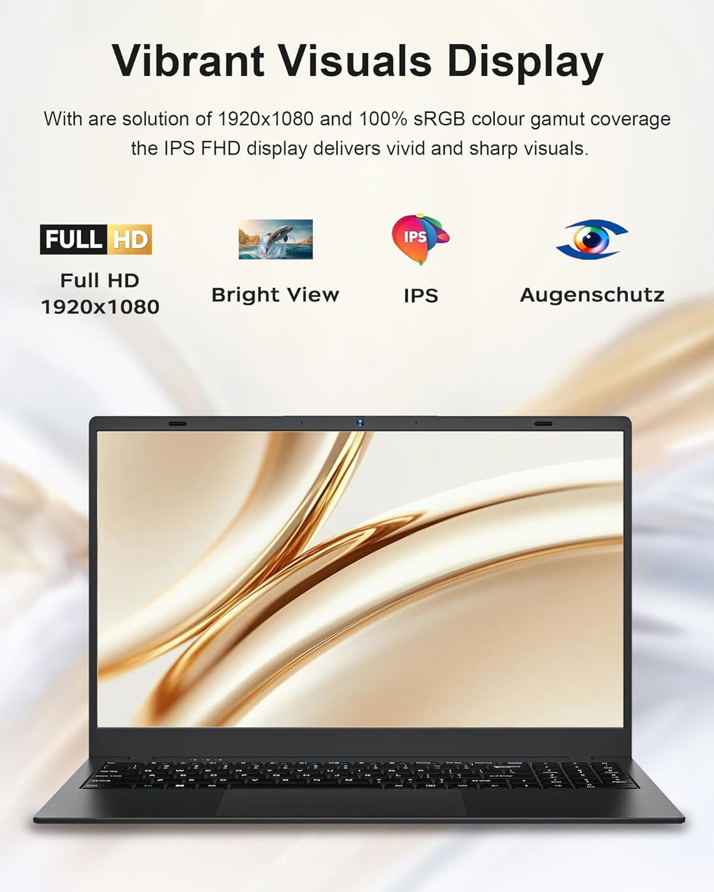 15.6" Laptop Computer  Laptop with 16GB RAM 512B SSD  Gold 6500Y (Up to 3.4GHz)  1080P FHD IPS Display  Type-C  HDMI  USB3.2  WIFI  Bluetooth  Long Battery Life  Laptops for Business & Student