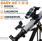 Celestron StarSense Explorer LT 80AZ App-Enabled Telescope – 80mm Refractor with Smartphone Dock & StarSense App – iPhone & Android Compatible – Easy-to-Use for Beginners