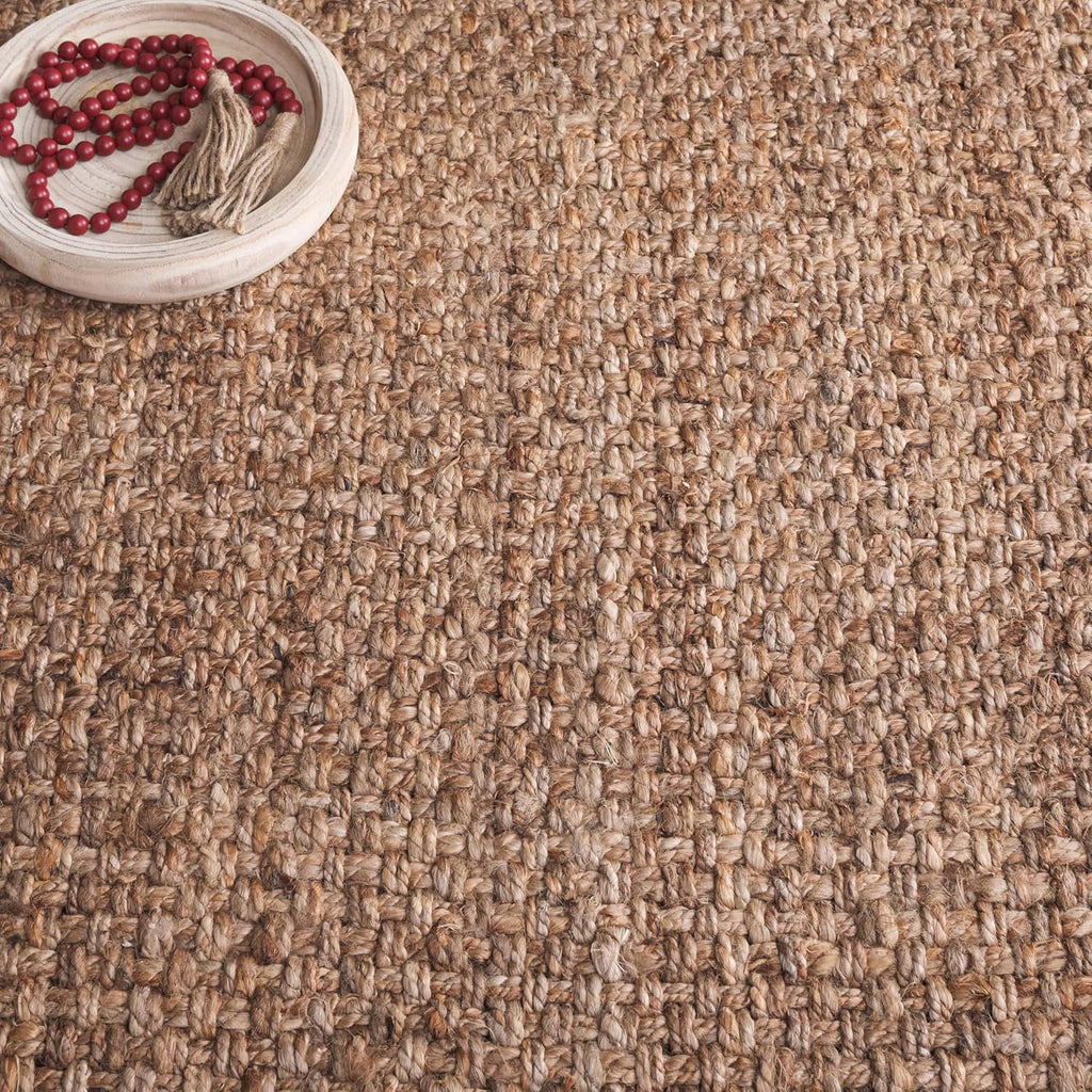 SAFAVIEH Natural Fiber Collection Area Rug - 9' x 12', Natural, Handmade Tassel Jute, Ideal for High Traffic Areas in Living Room, Bedroom (NF467A)