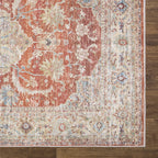 Bloom Rugs Caria Washable Non-Slip 9x12 Rug - Orange/Olive Beige Traditional Area Rug for Living Room, Bedroom, Dining Room, and Kitchen - Exact Size: 9' x 12'