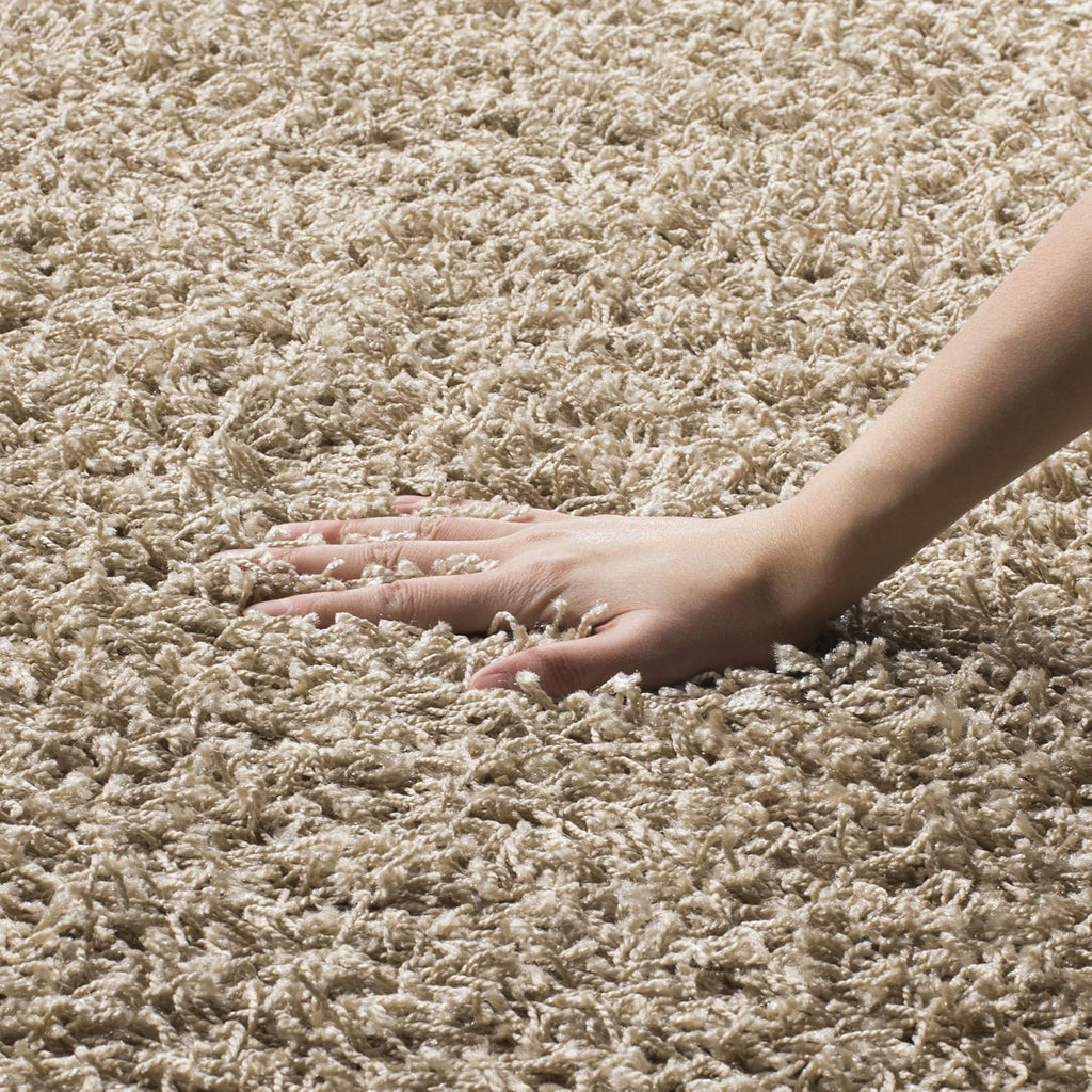 SAFAVIEH Area Rug 9x12 - Athens Shag Collection - Large - Beige, Non-Shedding & Easy to Clean, Ideal for Living Room, Bedroom, Dining Space (SGA119G)