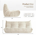 Bean Bag Chair, 3 Seater Fireside Chair, Giant Bean Bag Chairs for Adults, Lazy Large Floor Bean Bag Sofa for Living Room, Bedroom, Dorm, Office(Beige)