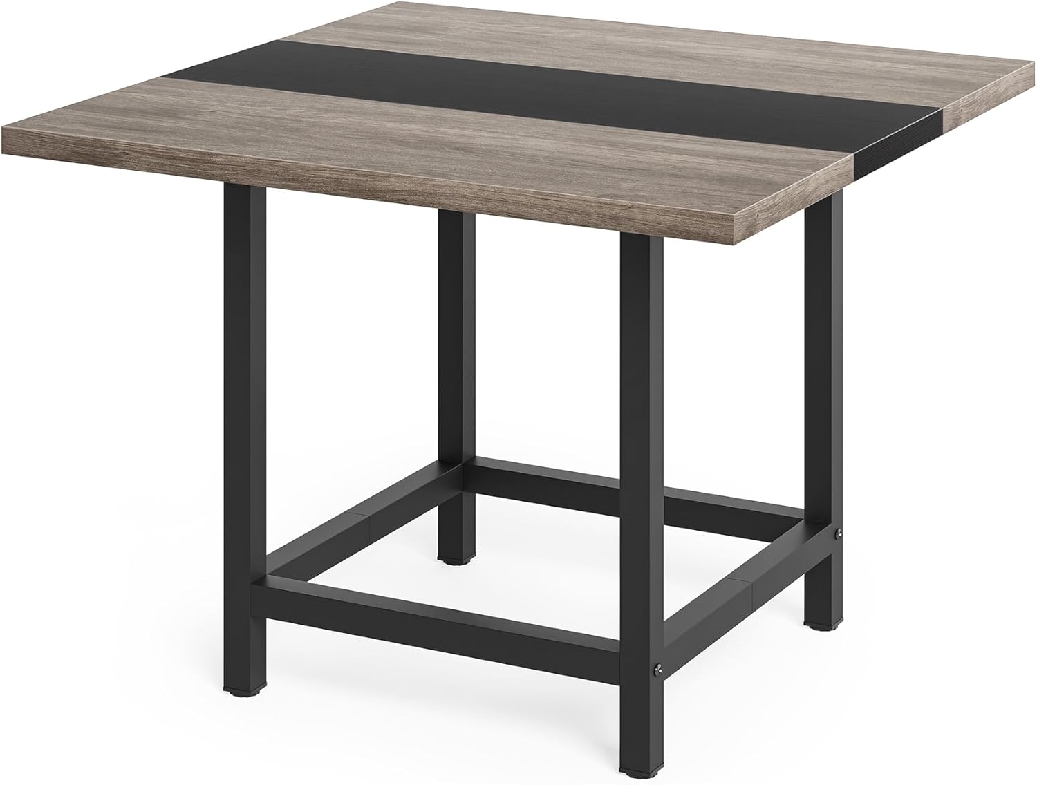 LITTLE TREE 39-Inch Square Small Conference Room Table for 4 People, Wood Computer Desk for Home Office, Small Space (Chair not Included)