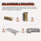 KKL 150" U Shaped Sectional Modular Boneless Sofa, 6 Seater Cloud Couch with Ottoman, Corduroy Sectional Couches for Living Room Bedroom, Grey