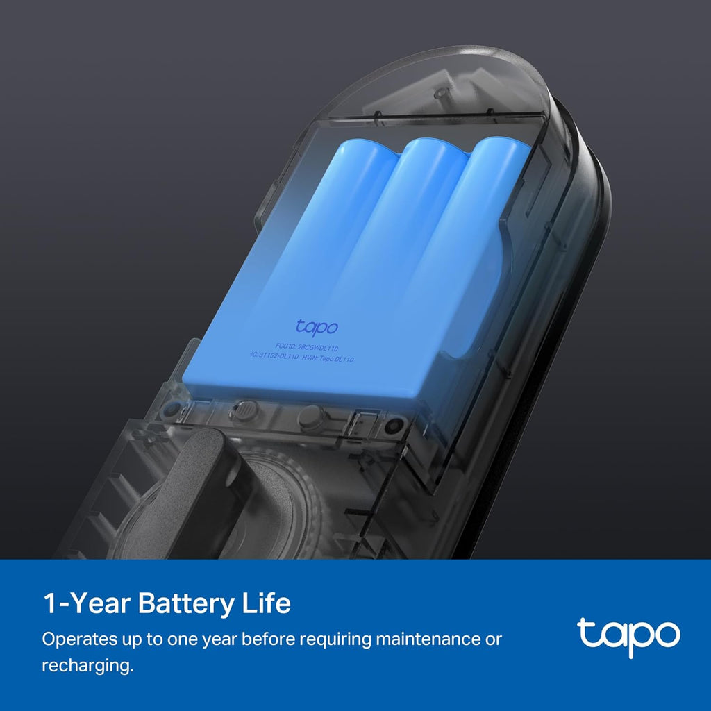 Tapo Smart Door Lock  Deadbolt | Keyless Entry  Fingerprint Recognition  Touchscreen Keypad & in-App Monitoring with Scheduled Access|1-Year Rechargeable Battery |BHMA Grade 2 | DL110