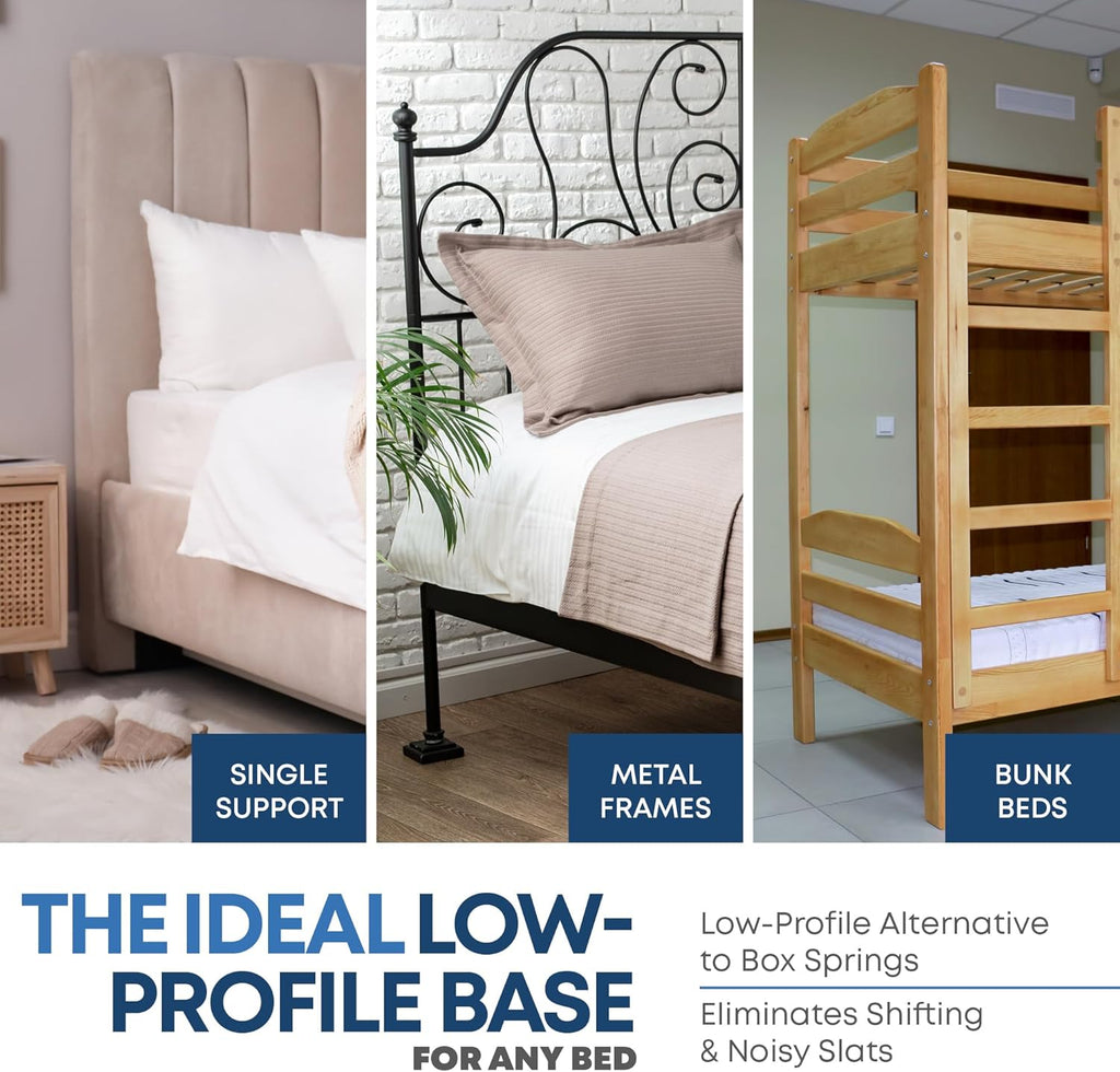 Greaton, Premium 38mm Split Wood Bunkie Board for King Size Bed - 4-Piece Under Mattress Support Board, Fully Assembled, Fabric Ventilation Cover - Replaces Wooden Slats or Box Spring for Bed Frames