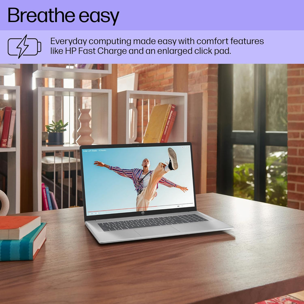 HP 17.3“ Touch | Touchscreen Laptop with Office 365 for The Web  AMD Ryzen 5 7430U (6 Cores  12 Threads  Upto 4.3GHz  Beats Core i7-1355U)  16GB RAM  512GB SSD Storage  10 Key Number Pad  No Mouse