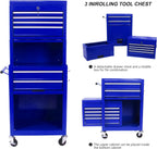 RYH 6 Drawers Rolling Tool Chest & Tool Box on Wheels | Heavy Duty Metal Cart with Ball Bearing Drawers | Fits US General Tool Box for Garage Storage(Blue, 6 Drawers 3 in 1/51.99" H × 20.87" W)