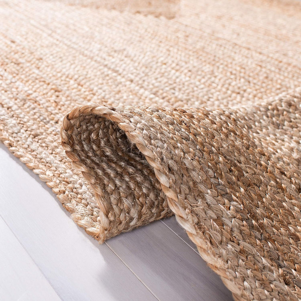 SAFAVIEH Area Rug 8x10 Oval - Cape Cod Collection - Large - Natural Brown, Handmade Braided Flat Weave Jute (CAP252A)