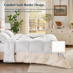 Pacific Coast Comforter King Size, Filled in White Goose Down Bedding Comforter King Size .All Season White Luxury Hotel Fluffy Duvet Insert, 106"x90"