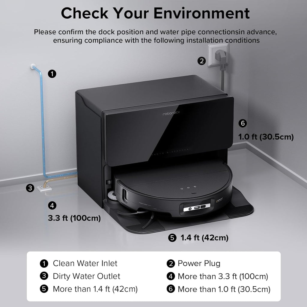 roborock Saros 10 with Refill & Drainage System Robot Vacuum and Mop, 22,000Pa Suction, AI Obstacle Avoidance, 3.14-inch Ultra Thin, Intelligent Dirt Detection, Zero Tangling Main Brush, Hot Water Mop